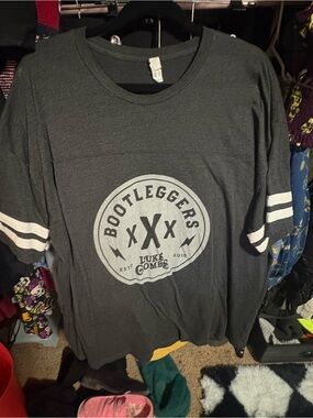 Bootleggers Luke Combs Graphic Tee - Charcoal with White Print authentic merch